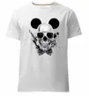 Мужская премиум футболка Череп з метеликом та вухами Белый фото
