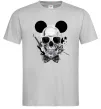 Чоловіча футболка Череп з метеликом та вухами Сірий фото