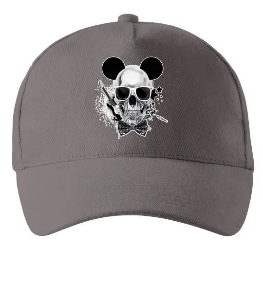 Кепка Череп з метеликом та вухами Сірий фото