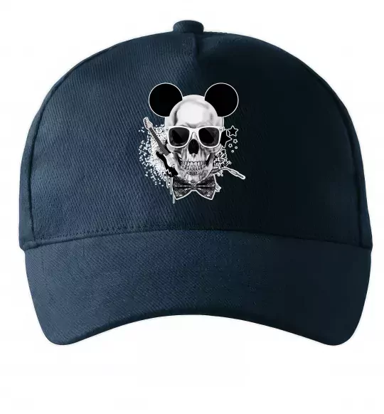Кепка Череп з метеликом та вухами Темно-синий фото