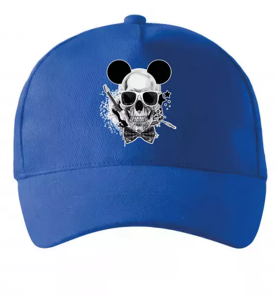 Кепка Череп з метеликом та вухами Ярко-синий фото
