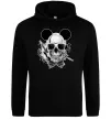 Мужская толстовка (худи) Череп з метеликом та вухами Черный фото