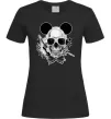 Женская футболка Череп з метеликом та вухами Черный фото