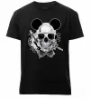 Мужская премиум футболка Череп з метеликом та вухами Черный фото