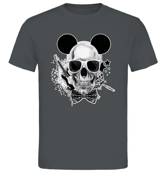 Чоловіча футболка Череп з метеликом та вухами Графіт фото