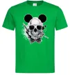 Чоловіча футболка Череп з метеликом та вухами Зелений фото