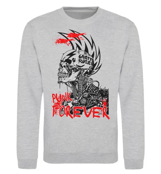 Свитшот Punk forever Серый меланж фото