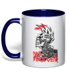 Чашка с цветной ручкой Punk forever Глубокий темно-синий Чашка с цветной ручкой Punk forever Глубокий темно-синий фото