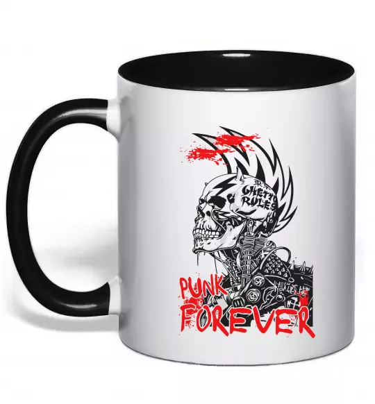 Чашка с цветной ручкой Punk forever Черный фото