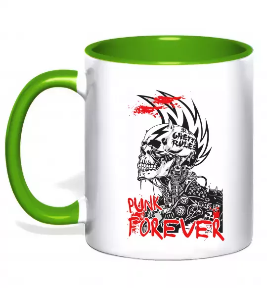 Чашка с цветной ручкой Punk forever Зеленый фото