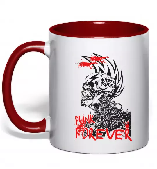 Чашка с цветной ручкой Punk forever Красный фото