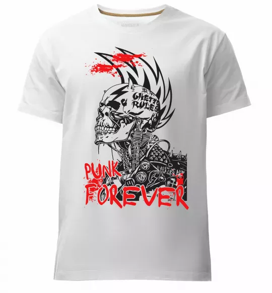 Мужская премиум футболка Punk forever Белый фото