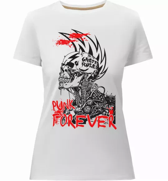Жіноча преміум футболка Punk forever Білий фото