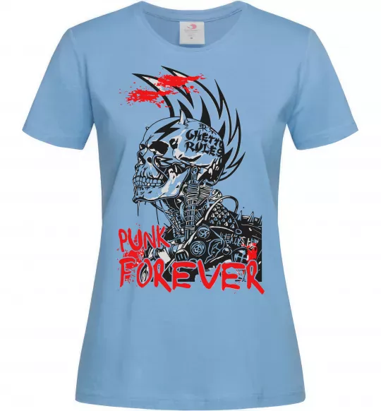 Жіноча футболка Punk forever Блакитний фото