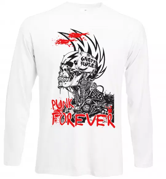 Лонгслів Punk forever Білий фото