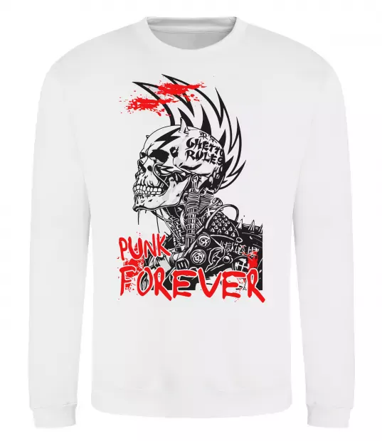 Світшот Punk forever Білий фото