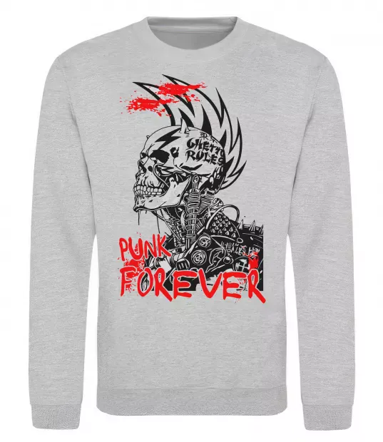 Світшот Punk forever Сірий меланж фото