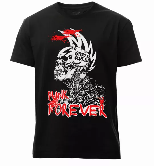 Мужская премиум футболка Punk forever Черный фото