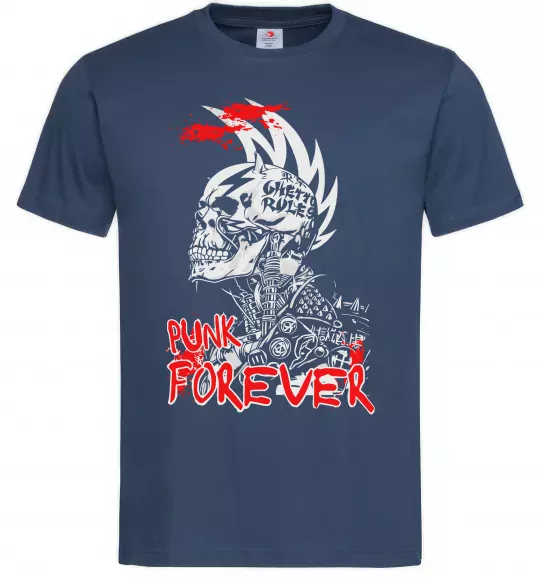 Мужская футболка Punk forever Темно-синий фото