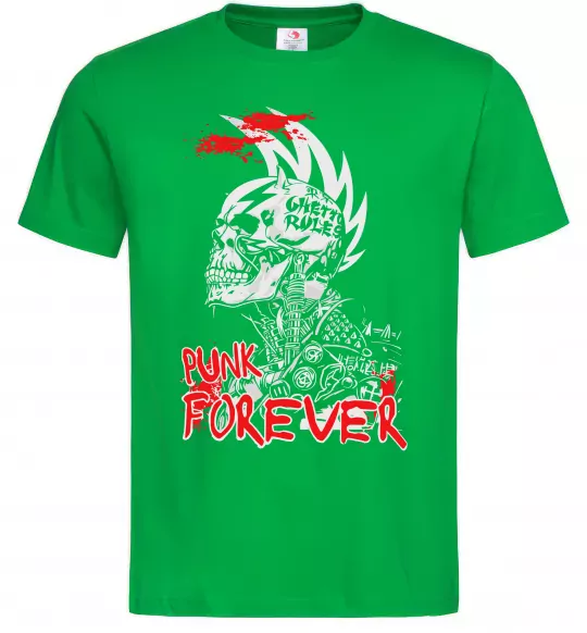 Мужская футболка Punk forever Зеленый фото