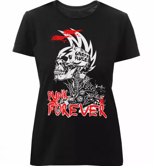 Жіноча преміум футболка Punk forever Чорний фото