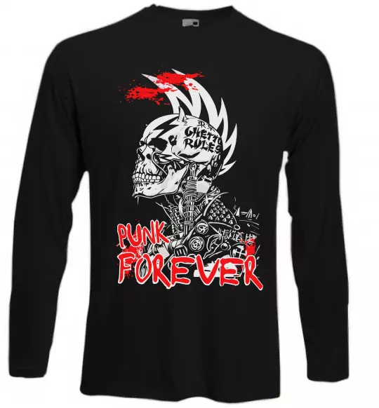 Лонгслів Punk forever Чорний фото