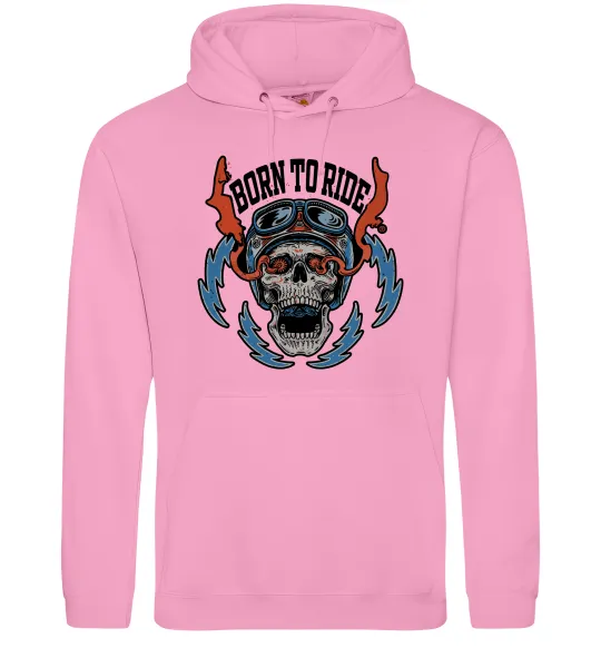 Женская толстовка (худи) Born to ride burning eyes Розовый фото
