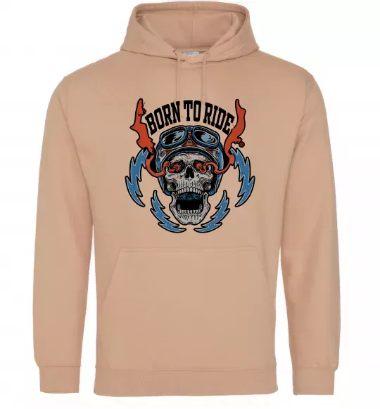 Жіноча толстовка (худі) Born to ride burning eyes Пісочний фото