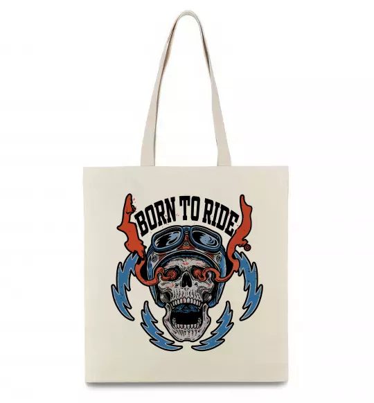 Эко-сумка Born to ride burning eyes Бежевый фото