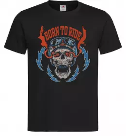 Мужская футболка Born to ride burning eyes Черный фото