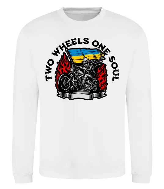 Світшот Two wheels one soul Білий фото