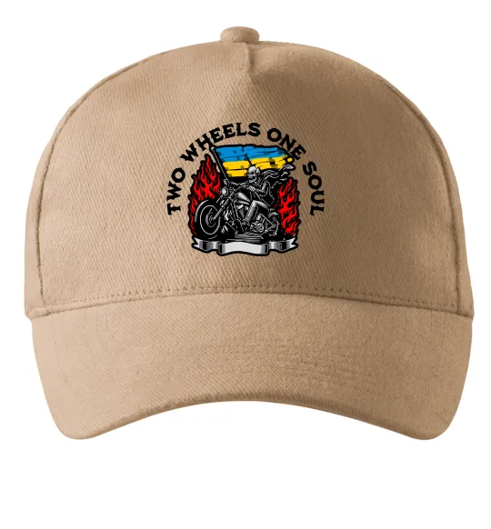 Кепка Two wheels one soul Песочный фото