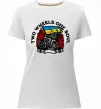 Жіноча преміум футболка Two wheels one soul Білий фото