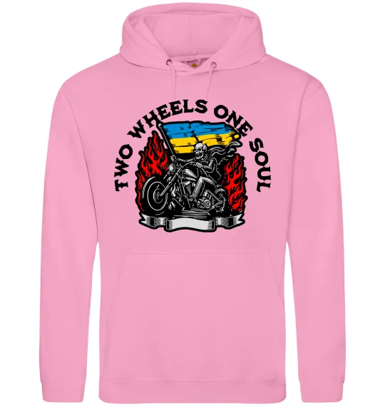 Женская толстовка (худи) Two wheels one soul Розовый фото