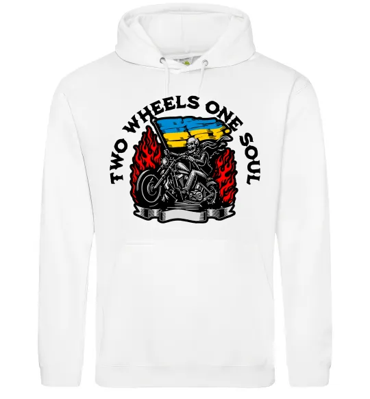 Женская толстовка (худи) Two wheels one soul Белый фото