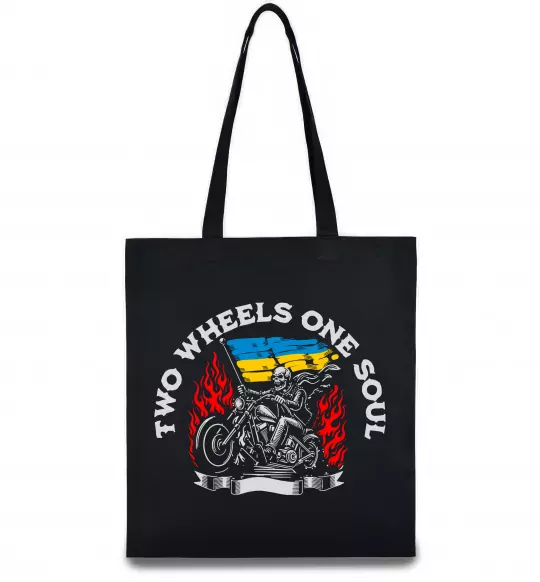 Эко-сумка Two wheels one soul Черный фото