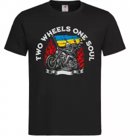 Мужская футболка Two wheels one soul Черный фото