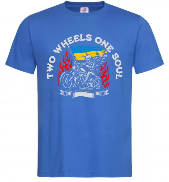 Мужская футболка Two wheels one soul Ярко-синий фото