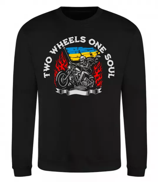 Світшот Two wheels one soul Чорний фото