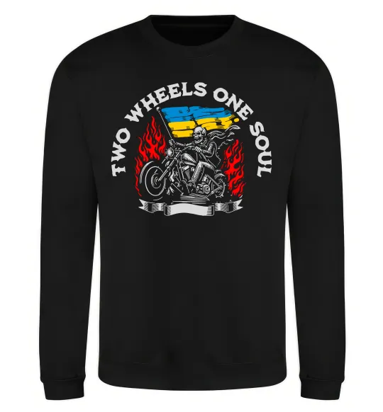 Світшот Two wheels one soul Чорний фото