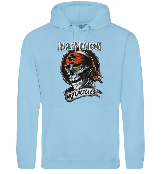 Чоловіча толстовка (худі) Harley Davidson motorcycles Блакитний фото