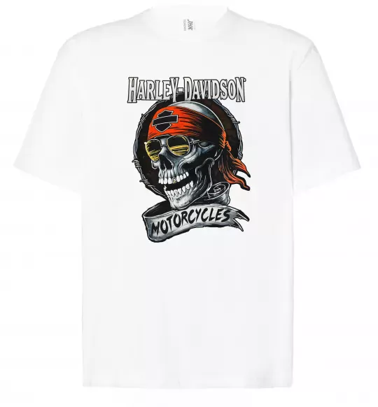 Футболка Оверсайз Harley Davidson motorcycles Белый фото