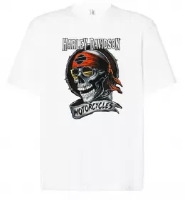 Футболка Оверсайз Harley Davidson motorcycles Белый фото