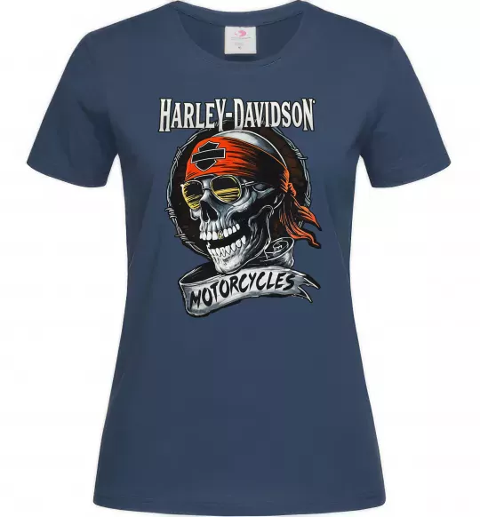 Жіноча футболка Harley Davidson motorcycles Темно-синій фото