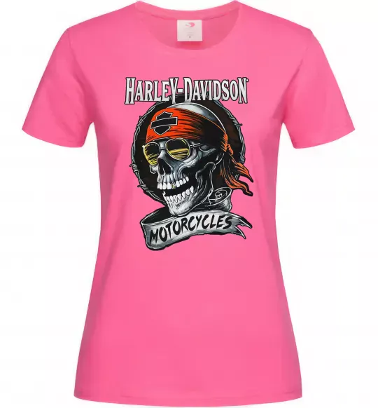 Жіноча футболка Harley Davidson motorcycles Яскраво-рожевий фото
