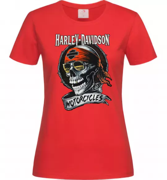 Жіноча футболка Harley Davidson motorcycles Червоний фото