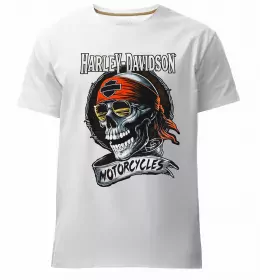 Мужская премиум футболка Череп з метеликом та вухами Белый фото