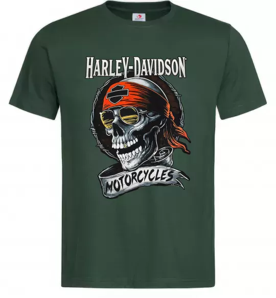 Чоловіча футболка Harley Davidson motorcycles Темно-зелений фото