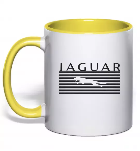 Чашка с цветной ручкой Jaguar полоси Солнечно желтый фото