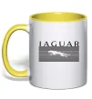 Чашка з кольоровою ручкою Jaguar полоси Лимонний фото